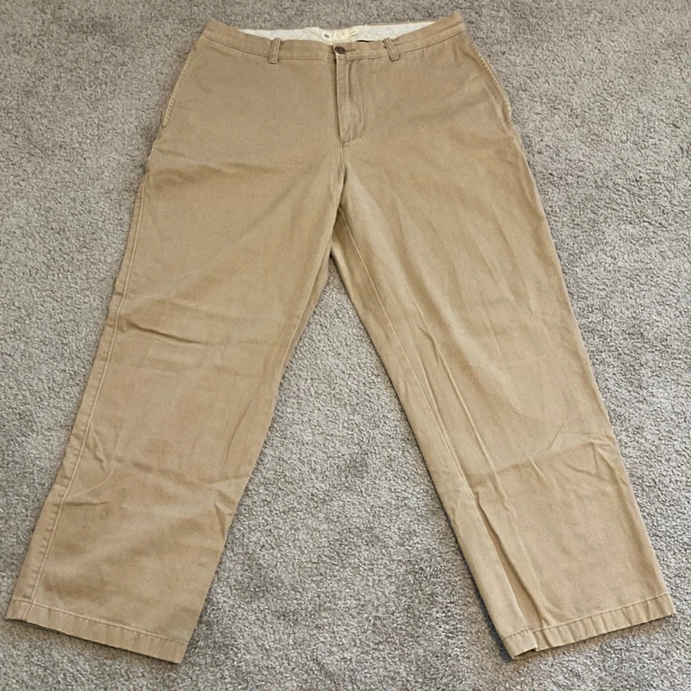 JCrew Factory 34x30 Relaxed Fit Tan Khaki Pants, Straight Leg - Picture 2 of 5
